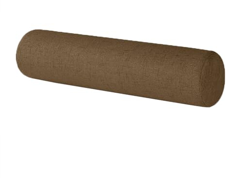 XIEMINLE Cojín redondo para reposabrazos de sofá, almohada cilíndrica redonda, cojín de apoyo para la espalda del cuello, almohada extraíble para sofá, cama, almohada lavable (50 x 12 cm, café oscuro)