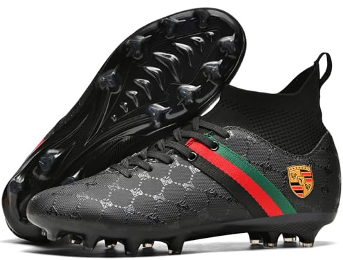 Kmrlofiy Fotbollsskor herr High Top Spike Cleats professionella fotbollsskor pojkar barn utomhus atletiska skosnören sportskor träningsskor