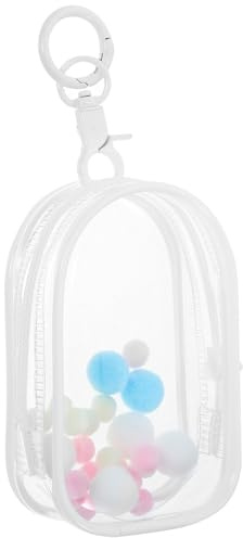 JOINPAYA Clear Mini Doll Display Pouch Keychain Transparent Doll Bag with Hanging Hook Figure Display Bag for Collectible Storage Portable Mini for Bjd Dolls and Miniatures