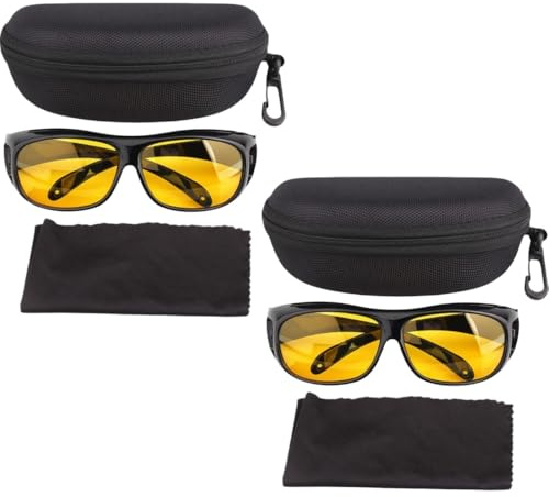 bergxperten Orleea - Occhiali Anti-Abbagliamento & Visione Notturna,Occhiali da Guida Notturna Polarizzati Unisex, Adatti per Chi Indossa Occhiali, Ultraleggeri