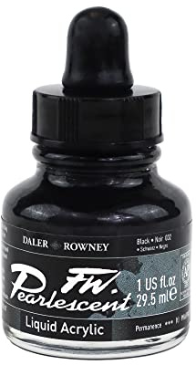 Daler-Rowney FW Acrylic Ink, Glass Bottle with Dropper, 1oz - 29.5 ml, Black