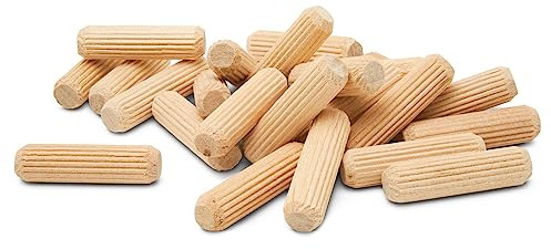 Wooden Dowel Pins 1-1/4 x 1/4 Inch, Pack of 75 Fluted Dowel Joints for Woodworking, Furniture and Crafts, by Woodpeckers