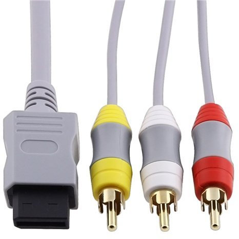 AV composite câble Cordon video & audio 3-RCA 6 FT Pour Nintendo Wii TV/moniteur