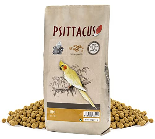 Psittacus Mini 450 g | Vollfutter für Nymphen, Cotorras und Kakadus | Premium-Vogelfutter | 100% Nicht-GMO