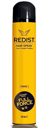 REDIST Hairspray Ultra Strong Full Force 400 ml I spray coiffant pour femme et homme I laque pour cheveux pour une tenue ultra forte I sans coller I Ultra Strong Hairspray I pour tous types de cheveux