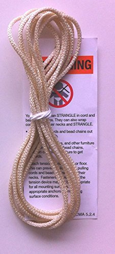 NCMORIN 6 ft. Ivory Continuous Loop Cord - Blind String Hunter Douglas 2.7mm
