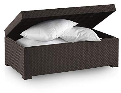 SP Berner Shaf - Diva | Baul Almacenaje Exterior para Muebles de Jardin - Arcon Exterior Jardin con Almacenaje | Fabricado en España con Materiales Reciclados - Color Wengué