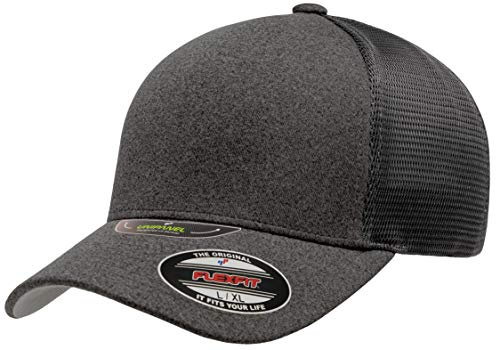 Flexfit Unisex Adult Melange Unipanel Trucker Cap, Dark Grey, Large-X-Large US