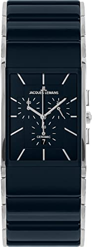 JACQUES LEMANS Herren-Uhren Analog Quarz One Size, Silber 32023318