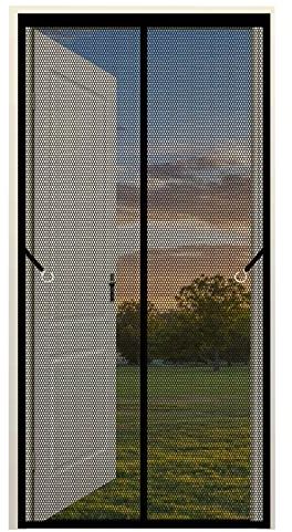 Insektenschutz Fliegengitter Für Tür 185 x 240 cm Fliegengitter Für Fenster In Verschiedenen Größen Auswählbar Magnet Fliegengitter Für Alle Universalfenster, Schwarz