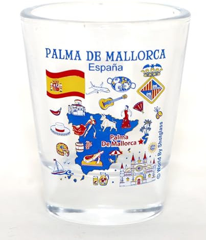 World By Shotglass Palma De Mallorca - Vaso de chupito de la colección Great Spanish Cities