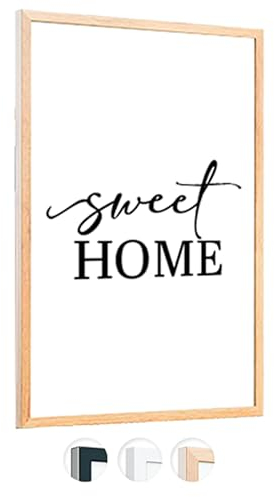 edihome, Cadre 50x70, en Bois, Laminé Acrylique, Mural, Décoration de Salon, pour Puzzle, Maillot, Poster (Bois, 50x70)