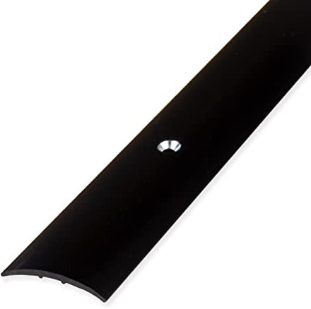 PROVISTON - Profilé de transition - Aluminium anodisé - Noir - Largeur 28 mm - Hauteur 1,5 mm - Longueur 1000 mm - Percé - Rail de transition - Barre de transition - Profilé de sol - Barre de