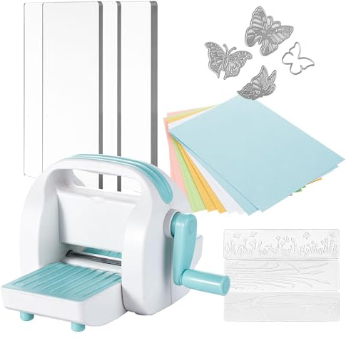 CraftGenes Mini fustellatrice, 7,6 cm, per goffratura per scrapbooking e creazione di biglietti, slot di alimentazione, strumento compatto per artigianato con la carta
