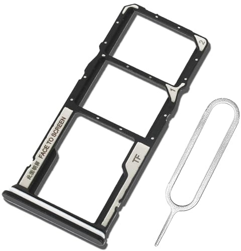 ExtKry Bandeja SIM para Xiaomi Redmi A3,Negro | Calidad original bandeja de tarjeta SIM bandeja para SIM bandeja ranura SIM bandeja tarjeta SIM con aguja eyectora.