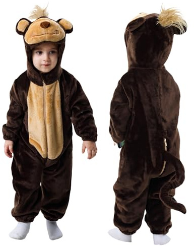 Doladola Baby sparkdräkt djur onesie pyjamas spädbarn overall halloween kostym(2-3 år,Apor)
