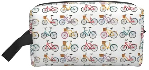Borsa da toeletta colorata con stampa di biciclette per uomini e donne, borse da viaggio per cosmetici, articoli da toeletta da appendere borse da barba per accessori da viaggio