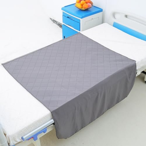 Hearda Traversa Letto Anziani Lavabile con Ali da 45 cm, Impermeabile e Assorbente Coprimaterasso per Incontinenza Anziani Bambini, Coprimaterasso Singolo Matrimoniale (Grigio1,110x90cm)