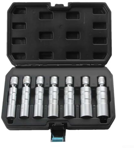 Niceminiwall Set di chiavi magnetiche per candele di accensione, 7 pezzi, kit con chiavi da 14 mm, 16 mm, 18 mm, 21 mm, 9/16, 13/16, 3/4 di pollice, costruzione in acciaio per meccanica,