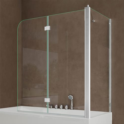 doporro Duschwand für Badewanne 70x120x140 cm Badewannenaufsatz Faltwand