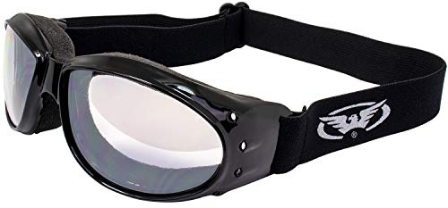 Global Vision Eliminator Dirt Bike Padded Motorcycle Riding Goggles for Men and Women (Black Frame/Smoke Lens) (Clear)