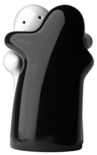 Belle Being Couple Salt and Pepper Shakers Black White Modern Vintage Design - Easy to Fill and Dispense - Perfect for