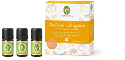 PRIMAVERA Set Duftendes Zitrusglück bio Grapefruit, Orange und Zitrone, 15 ml Lösung