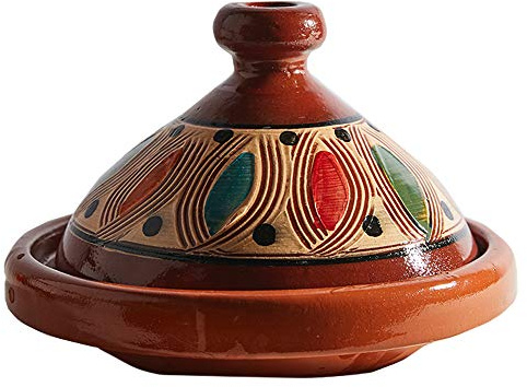 Verve CULTURE Moroccan Tagine Pot, Traditional Ceramic Cooking Pot, Custom Style Tangine, Traditional Design, 7 tall / 10 diameter
