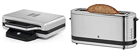 WMF Lono Sandwich Maker, Sandwichtoaster, für 2 Standard- oder XXL-Toasts, 2-stufige Höhenanpassung & Küchenminis Toaster Langschlitz mit Brötchenaufsatz, 2 Scheiben, XXL, 7 Bräunungsstufen, 900W