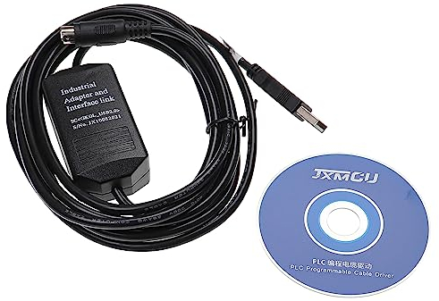 vhbw PLC Programmierkabel kompatibel mit Mitsubishi MELSEC FX3GA, FX2N, FX3U Steuerungssystem - Verbindungskabel mit Treiber CD, 3 m