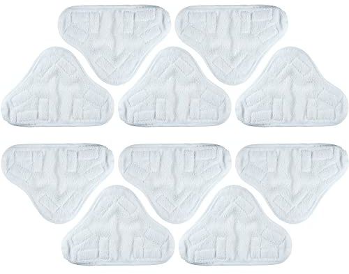 BlueStars 10-Pack H2OX5 Microfiber Steam Mop Pads Replacement – Compatible with H2O H20 Steam Mop X5 – Washable & Reusable, Exact Fit for H2O X5 Steam Cleaners