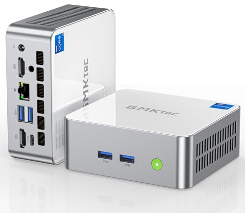 GMKtec Mini PC Intel i5-12450H(Turbo 4.4 GHz) 32GB DDR4 1TB M.2 NVMe SSD, Intel i225v Mini Computers, USB 3.2, Type-C/WiFi 6, BT5.2, RJ45 2.5G/ 4K Triple Display Desktop PC