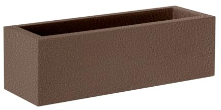newgarden - Jardinera Rectángular JARA Decorativa para Interior y Exterior Muy Resistente a los Rayos UV. Maceta Larga para Flores y Plantas. Hecha de Polietileno en España (60x20 cm, Bronce)