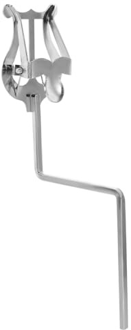 Portable Saxophone Music Stand for Tenor Players, Silver | Iron Spring Structure, Electroplated Finish, Hands Free Viewing, Keeps Pages Secure, Marching Practice Rehearsal