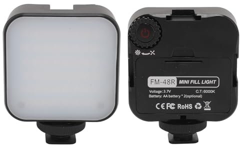 LED-Videoleuchte, Kamera-Fülllicht, Tragbare Fotobeleuchtung, LED-Fülllampenfeld mit 3 Kaltschuhen, 1/4-Zoll-Schraubenloch, für Vlogging, Videoaufzeichnung