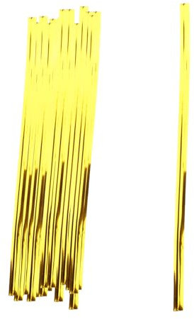 GroveEss Lot de 100 attaches torsadées dorées métalliques réutilisables pour sacs de bonbons, café, friandises, collations, sacs cadeaux, loisirs créatifs