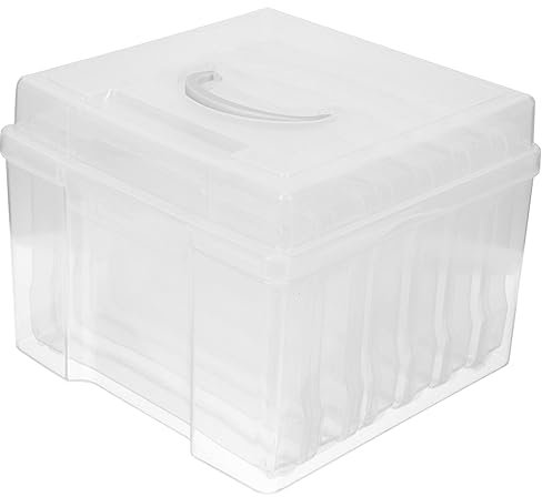 CIYODO Scatola Portaoggetti in Plastica Set Fotografico Portatile Organizzatore Per Foto E Biglietti D'auguri Compatto E Leggero Per Trasporto E Riposto Di Piccoli Oggetti