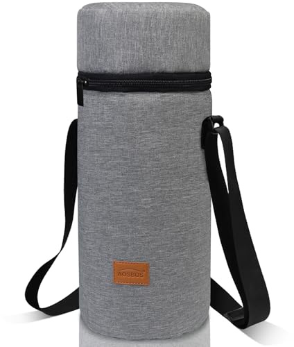 Aosbos Bolsa Isotérmica Grande para Botellas de Vino y Champán, 1,5L Portátil Bolsa de Agua con Correa para Senderismo Viajes Camping Fiesta