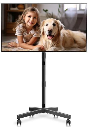 XINLEI Soporte TV Ruedas para Television de 23 a 60 Plasma/LCD/LED, Soporte TV Suelo Ajustable en 5 Niveles, VESA máx. 400 x 400 mm hasta 35 kg