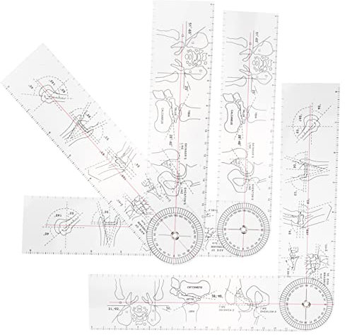 NUOBESTY 2 Set Angolo Di Misurazione Del Righello Etichetta Corpo Strumento Angolare Misurare Terapia Goniometro Spinale Righello Medico Accessorio Ospedaliero Pvc Trasparente 3 Pezzi * 2