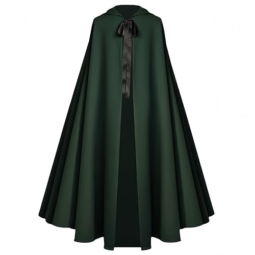 Proumhang Halloween Huva Kappa för Vuxna -Renaissance Medieval Witch Cape Costume för Män och Kvinnor,Hobbit Cosplay Short Cape 130cm
