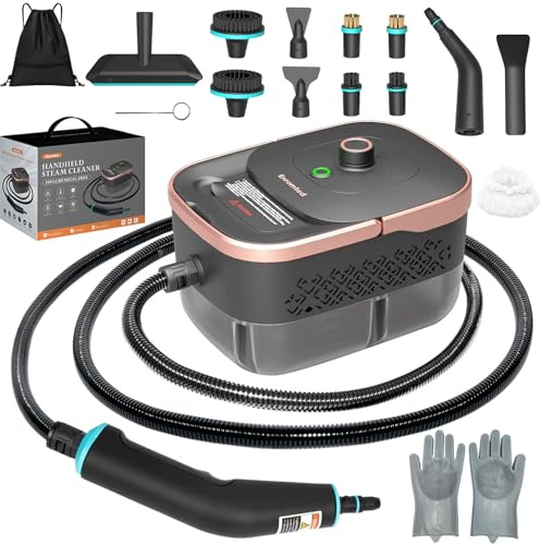 Steam Cleaner,15s Heat-Up 42.27oz Tank,2500W Pressurized Handheld Steam Cleaner for Home,Portable Steamer for Cleaning with 15 pcs Accessories,Grease,Grout,Furniture,Bed Bugs,Floor,Couch and Car