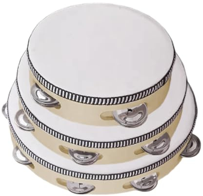 Pandereta para Niños - Juego de 3 Panderetas de Madera de 1 para Sostener con Mano - Instrumentos Portátiles Educativos para Educación Infantil, Acompañamiento, Principiantes y Eventos