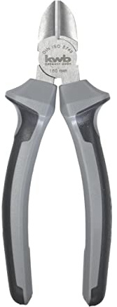 kwb Seitenschneider in 160 mm, aus deutscher Herstellung, mit 2-Komponentengriff mit Handschutz, eingelegtes Gelenk, aus blendfreiem Karbon-Stahl, präzise Schneide, entspricht DIN ISO 5749
