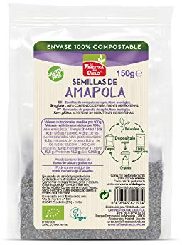 La Finestra Sul Cielo Semillas de amapola pulidas bio, envase compostable- La Finestra sul Cielo - 150g (Caja 6 uds - Total: 900g)
