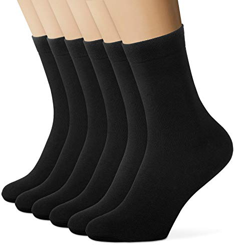 EIISSION Calzini Uomo Donna 6 Paia Calze Uomo Donna Cotone Running Corte Calze Antiscivolo Sportivi Lunghe Unisex Bianco Nero Calzini Lavoro Comodi Calzettoni traspiranti 43-46
