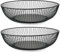 2PCS Black Wire Fruit Basket, Black Fruit Bowls, Basket Metal Wire for Fruit Countertop Bowl Fruit 28x7.5cm Countertop Metal Fruit Bowl, Modern Wire Large Fruit Round Basket for Fruits Vegetable Snack