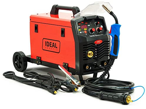 Perfekt praktisk MIG 200 PULSE MIG/MAG PULS Synergia Inverter svetsmaskin 200A svetsmaskin FLUX 3-i-1, röd