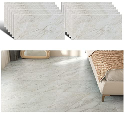 VEELIKE PVC-kakel självhäftande golv marmor beige golvdekal kök marmor grå självhäftande badrum vattentäta klistermärken kakel tjocka 1,5 mm 12 stycken 60 cm x 30 cm