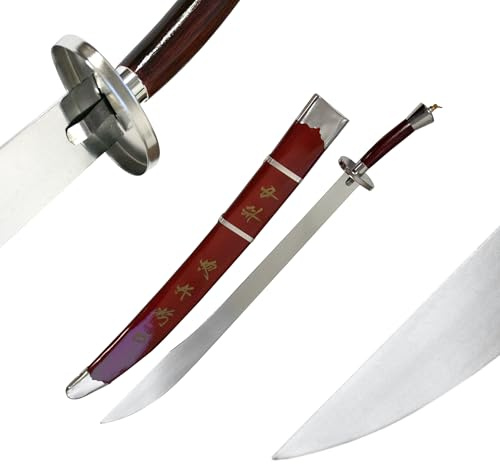 DEPICE Dao sabel/kung-fu-svärd minimalt svängande 76 cm, total längd 93 cm (95 cm i skida), ca 550 g (ca 1 000 g med skida), dekorativ träskida, Kung-Fu, Wushu